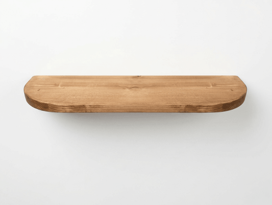 35mm pine floating shelf with smooth rounded front edge by Farm Furniture