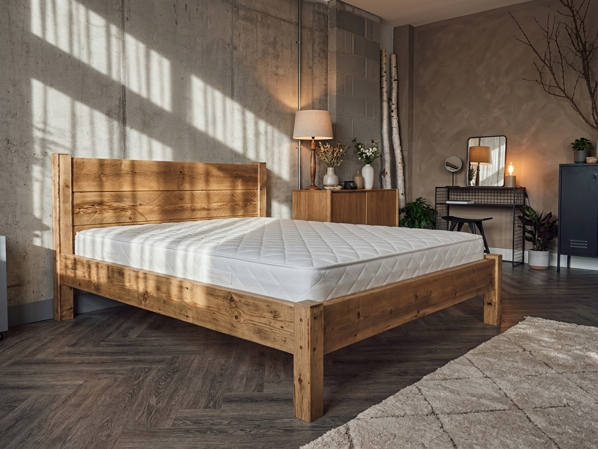 Solid pine Suffolk bed frame with extra-thick 4.5cm slats by Farm Furniture