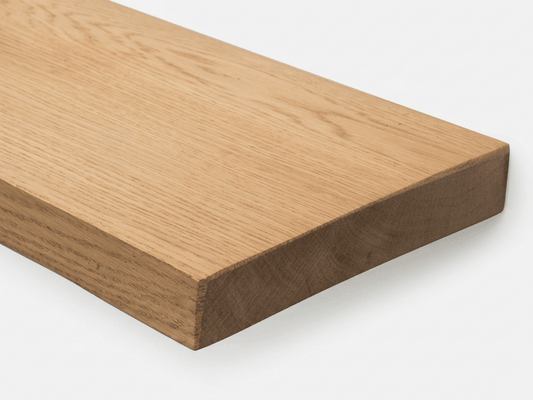 Solid oak straight-edge floating shelf, handmade to order in the UK