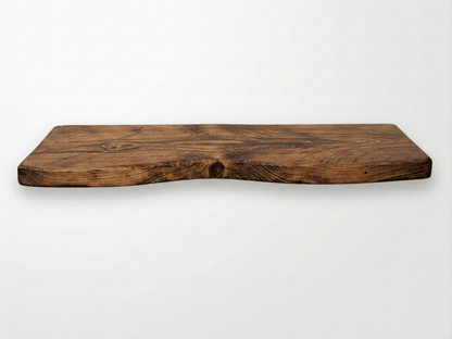 Handmade 35mm pine live edge wall shelf, two colour options