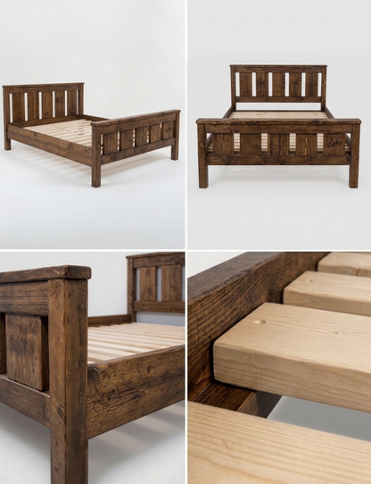 The Windsor handmade reclaimed pine bed frame, UK made to order